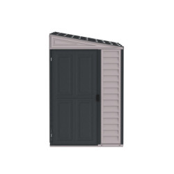 Abri de jardin gris en PVC 2,94m² - adossable - Sidemate - Duramax