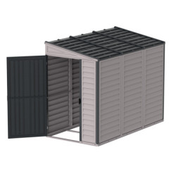 Abri de jardin gris en PVC 2,94m² - adossable - Sidemate - Duramax