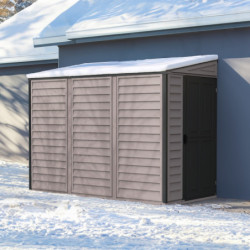 Abri de jardin gris en PVC 2,94m² - adossable - Sidemate - Duramax
