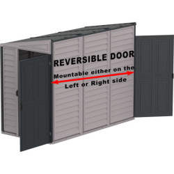 Abri de jardin gris en PVC 2,94m² - adossable - Sidemate - Duramax