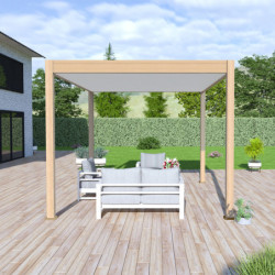 Pergola autoportante en alu col bois avec lames orientable 3x4m Ombrea