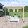 Pergola autoportante en alu col bois avec lames orientable 3x4m Ombrea