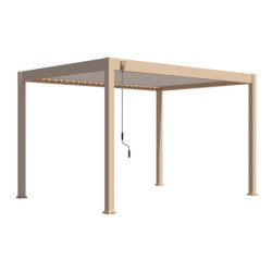 Pergola autoportante en alu col bois avec lames orientable 3x4m Ombrea