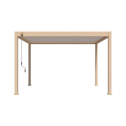 Pergola autoportante en alu col bois avec lames orientable 3x4m Ombrea