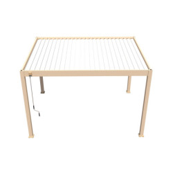 Pergola autoportante en alu col bois avec lames orientable 3x4m Ombrea