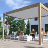 Pergola autoportante en alu col bois avec lames orientable 3x4m Ombrea