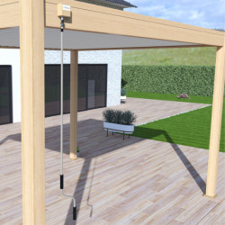 Pergola autoportante en alu col bois avec lames orientable 3x4m Ombrea