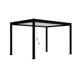 Pergola autoportante en alu noir avec lames orientable 3x4m Ombrea