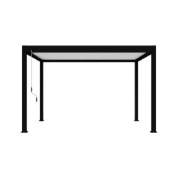 Pergola autoportante en alu noir avec lames orientable 3x4m Ombrea