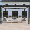 Pergola autoportante en alu noir avec lames orientable 3x4m Ombrea