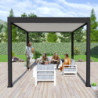 Pergola autoportante en alu noir avec lames orientable 3x4m Ombrea