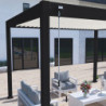 Pergola autoportante en alu noir avec lames orientable 3x4m Ombrea