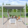 Pergola autoportante en alu gris perle et lames orientable 3x4m Ombrea