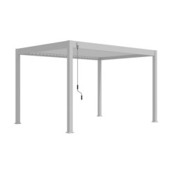 Pergola autoportante en alu gris perle et lames orientable 3x4m Ombrea