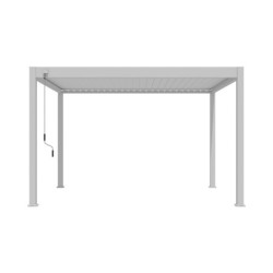 Pergola autoportante en alu gris perle et lames orientable 3x4m Ombrea