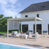 Pergola autoportante en alu gris perle et lames orientable 3x4m Ombrea