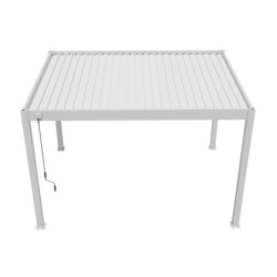 Pergola autoportante en alu gris perle et lames orientable 3x4m Ombrea