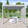 Pergola autoportante en alu gris perle et lames orientable 3x4m Ombrea