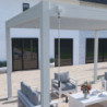 Pergola autoportante en alu gris perle et lames orientable 3x4m Ombrea
