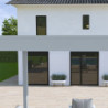 Pergola autoportante en alu gris perle et lames orientable 3x4m Ombrea