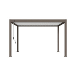 Pergola autoportante en alu taupe et lames orientable 3x4m Ombrea