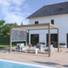 Pergola autoportante en alu taupe et lames orientable 3x4m Ombrea