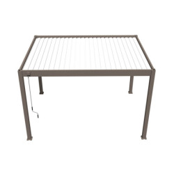 Pergola autoportante en alu taupe et lames orientable 3x4m Ombrea