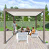 Pergola autoportante en alu taupe et lames orientable 3x4m Ombrea