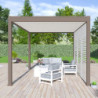 Pergola autoportante en alu taupe et lames orientable 3x4m Ombrea