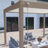 Pergola autoportante en alu taupe et lames orientable 3x4m Ombrea