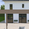 Pergola autoportante en alu taupe et lames orientable 3x4m Ombrea