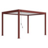 Pergola autoportante en alu rouge et lames orientable 3x4m Ombrea