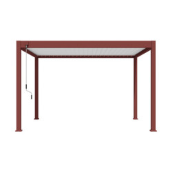 Pergola autoportante en alu rouge et lames orientable 3x4m Ombrea