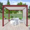 Pergola autoportante en alu rouge et lames orientable 3x4m Ombrea