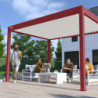 Pergola autoportante en alu rouge et lames orientable 3x4m Ombrea