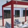 Pergola autoportante en alu rouge et lames orientable 3x4m Ombrea