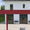 Pergola autoportante en alu rouge et lames orientable 3x4m Ombrea