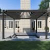 Pergola autoportante en alu gris avec lames orientable 4x4m Ombrea