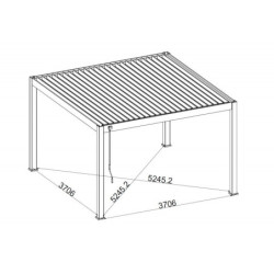 Pergola autoportante en alu gris avec lames orientable 4x4m Ombrea