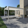 Pergola autoportante en alu blanc avec lames orientable 4x4m Ombrea