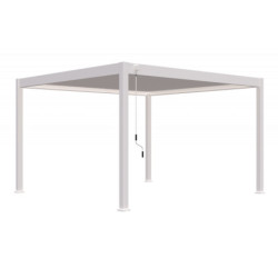 Pergola autoportante en alu blanc avec lames orientable 4x4m Ombrea