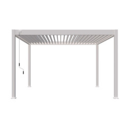 Pergola autoportante en alu blanc avec lames orientable 4x4m Ombrea
