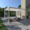 Pergola autoportante en alu blanc avec lames orientable 4x4m Ombrea
