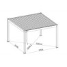 Pergola autoportante en alu gris et lames blanc orientable 4x4m Ombrea
