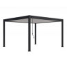Pergola autoportante en alu gris et lames blanc orientable 4x4m Ombrea