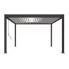 Pergola autoportante en alu gris et lames blanc orientable 4x4m Ombrea