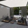 Pergola autoportante en alu gris et lames blanc orientable 4x4m Ombrea