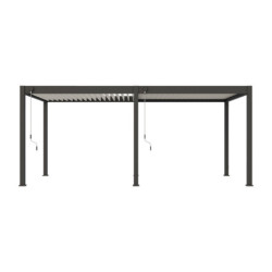 Pergola autoportante en alu gris avec lames orientable 3x6m Ombrea