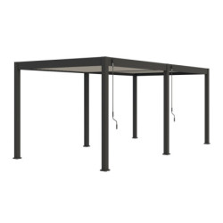 Pergola autoportante en alu gris avec lames orientable 3x6m Ombrea