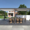 Pergola autoportante en alu gris avec lames orientable 3x6m Ombrea
